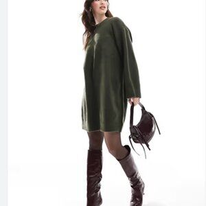 asos ASOS DESIGN crew neck mini dress with wide cuff